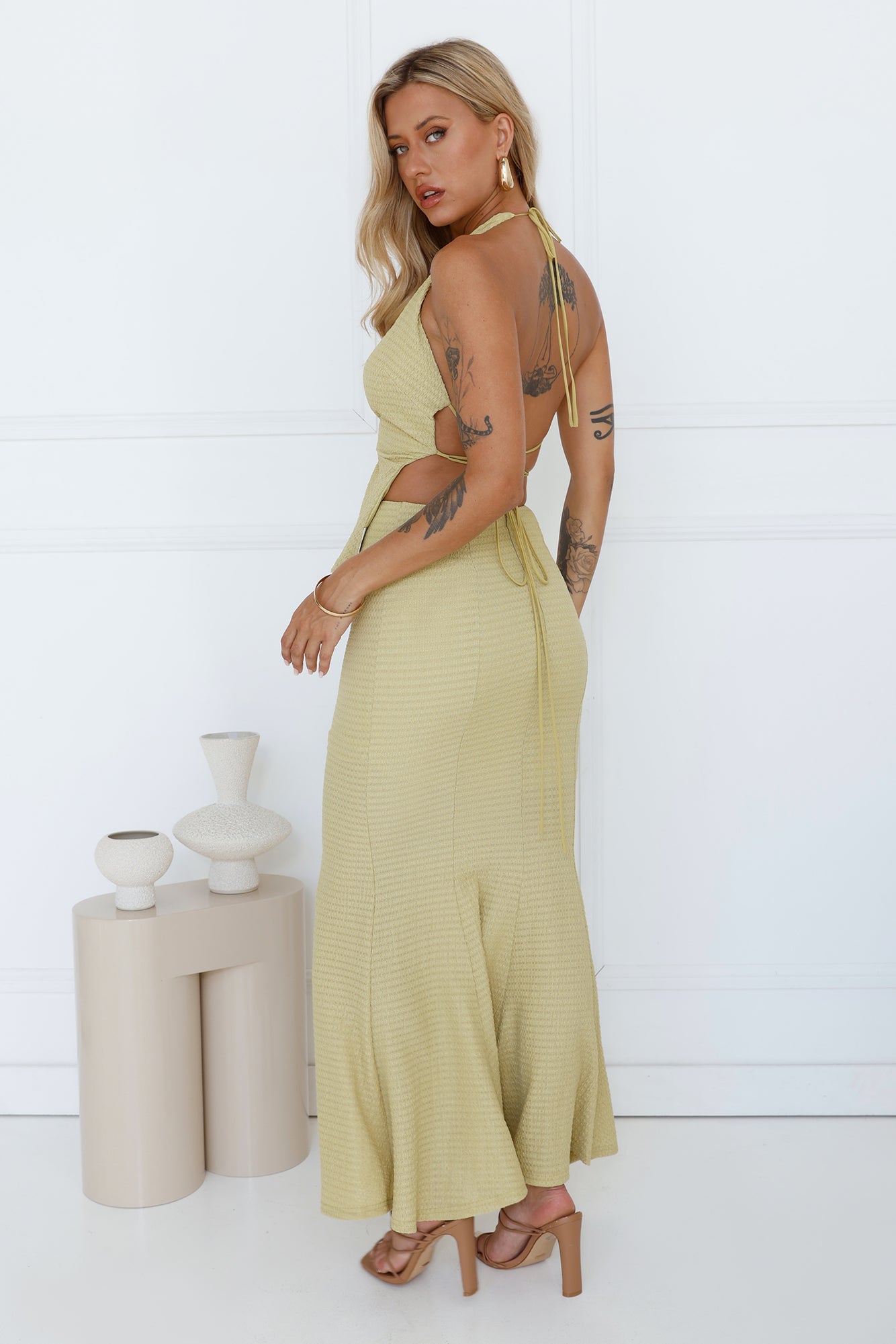 Moonlit Vibe Maxi Skirt Lime