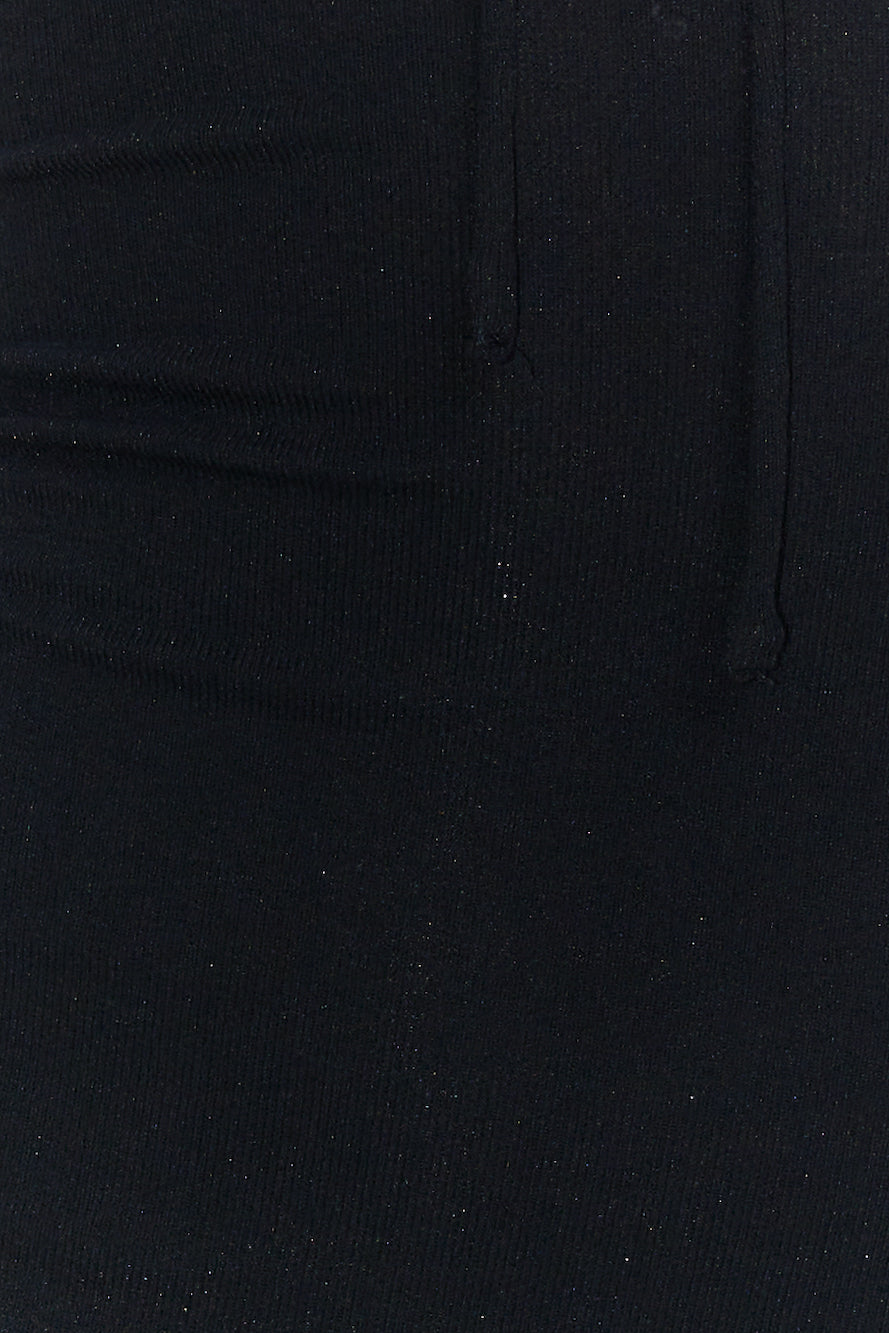 Influenced Ribbed Mini Dress Black