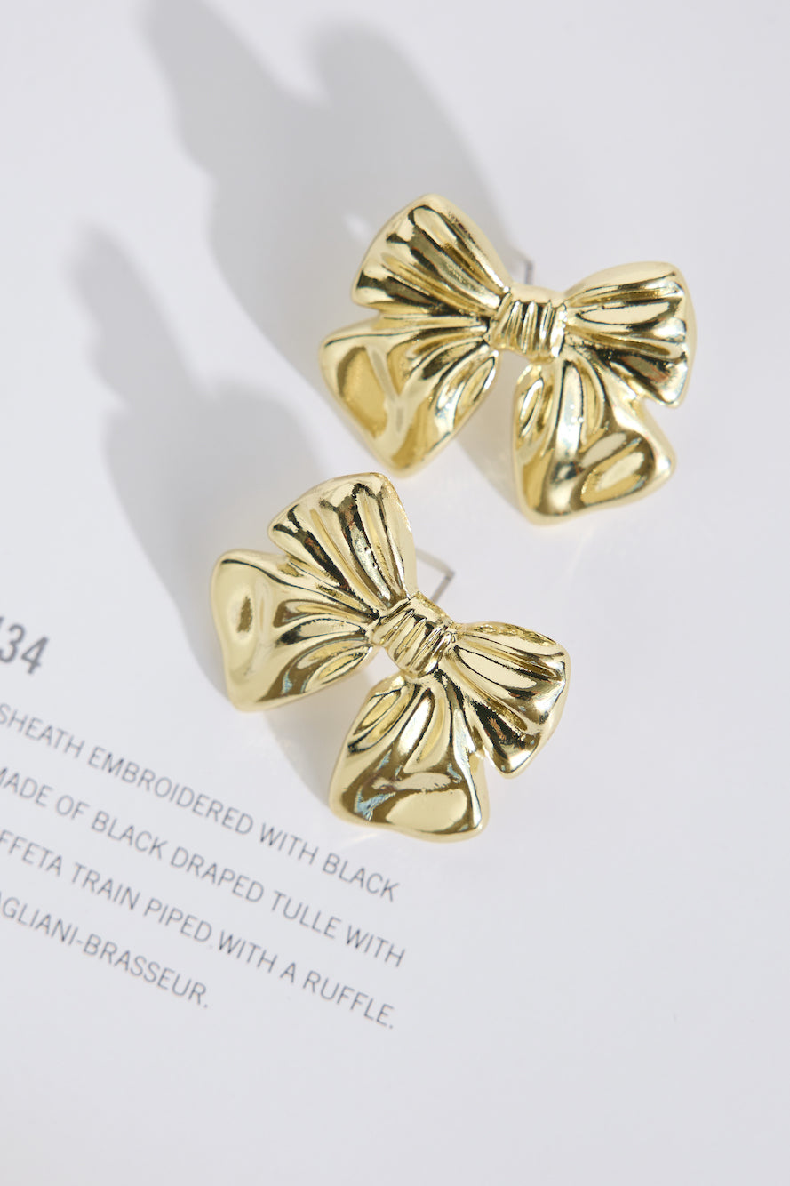 18k Gold Plated Flirty Bow Earrings Gold