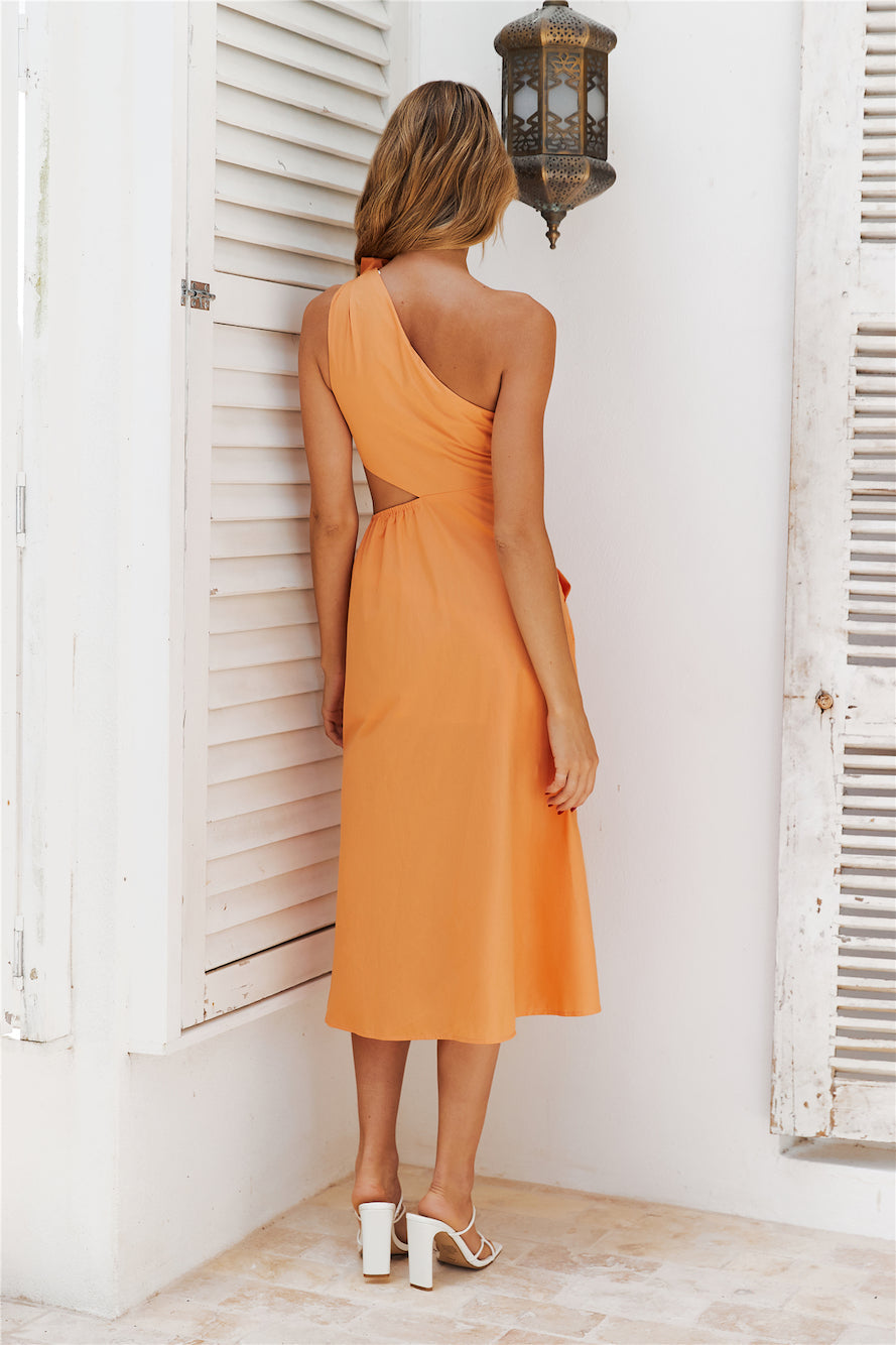 She Brings The Vibes Midi Dress Orange
