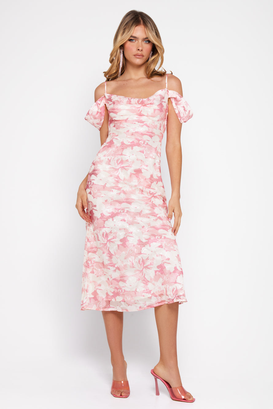 Fresh Horizon Midi Dress Pink