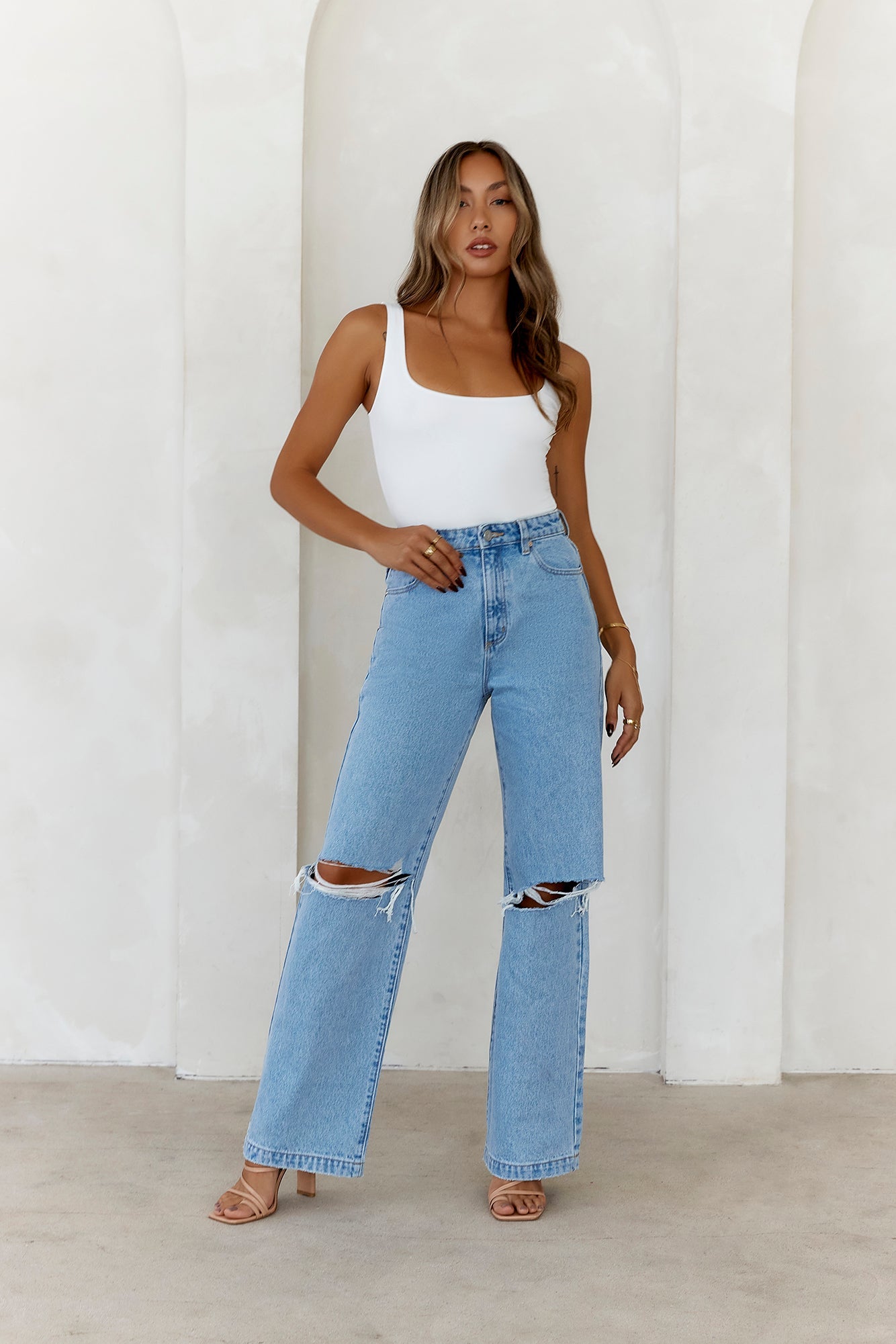 BASE Everyday Staple Singlet Top White