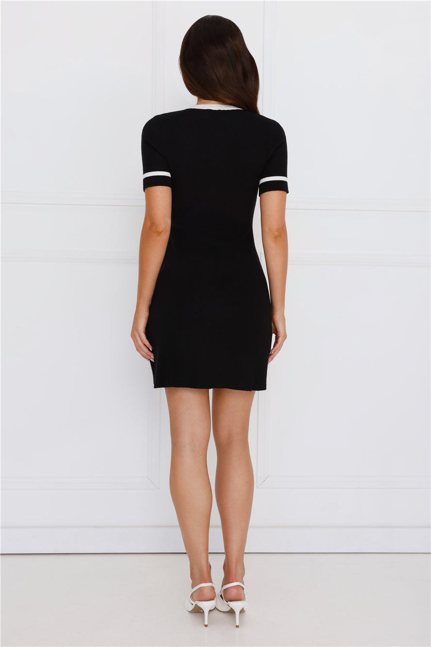 The Chateau Rib Mini Dress Black