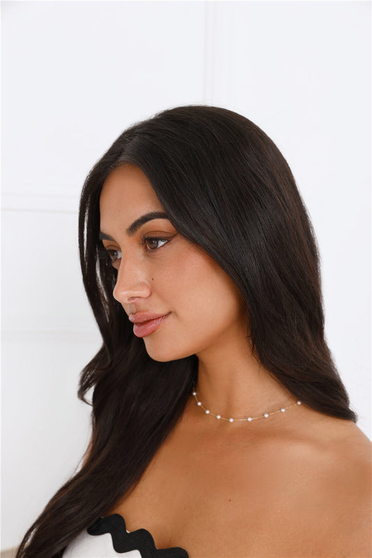18k Gold Plated Pearl Choker Gold