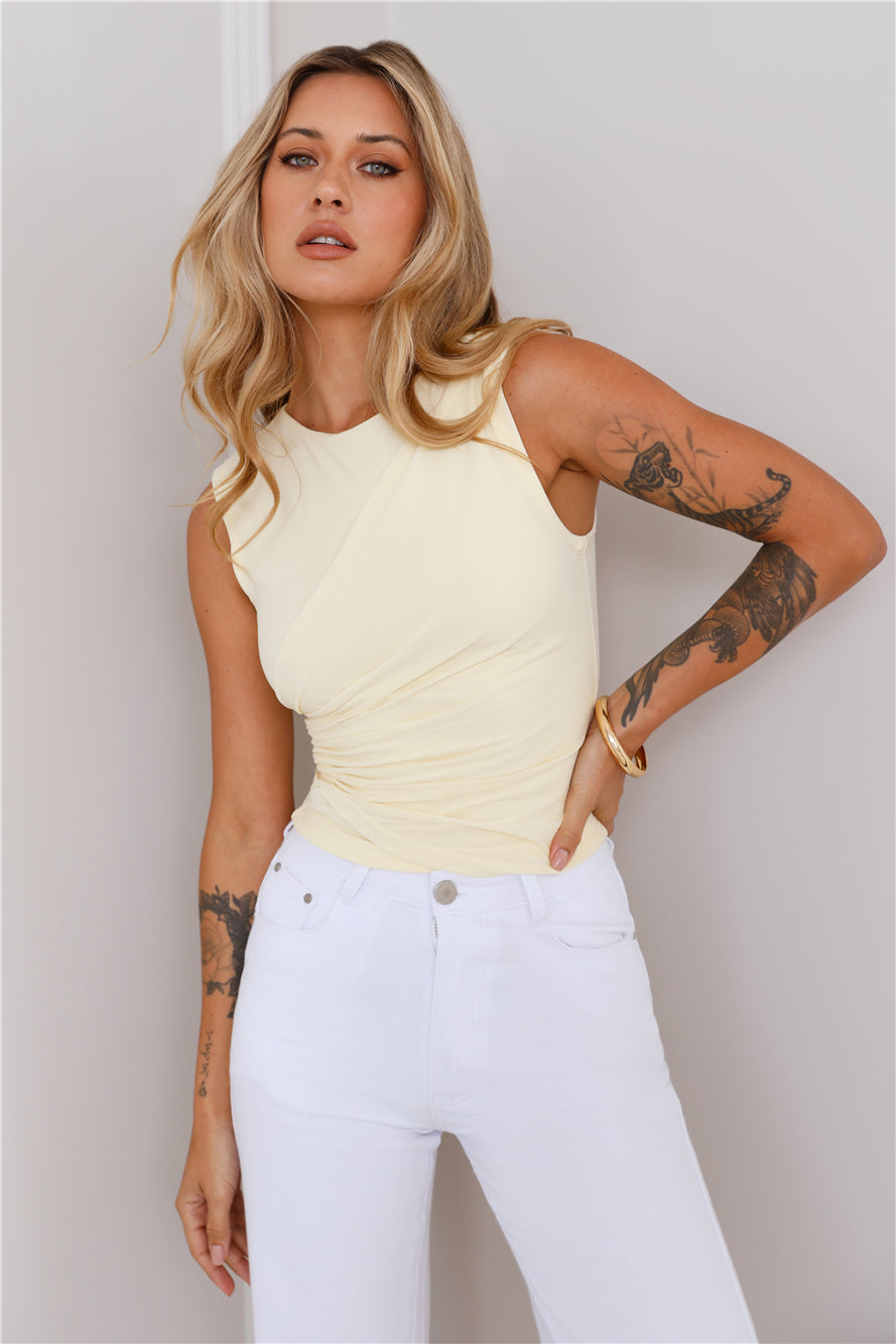 Basic Chic Mesh Top Yellow