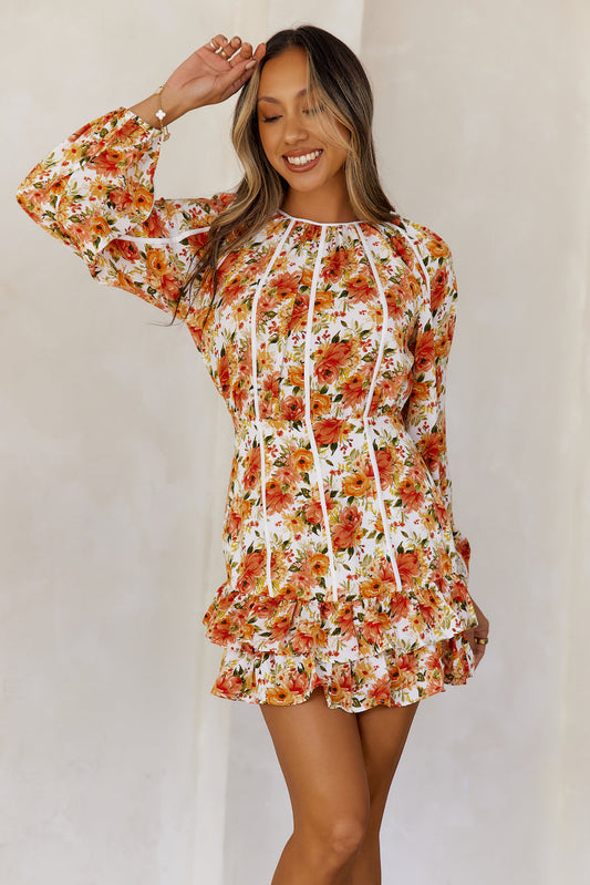 Time To Bloom Long Sleeve Mini Dress Floral