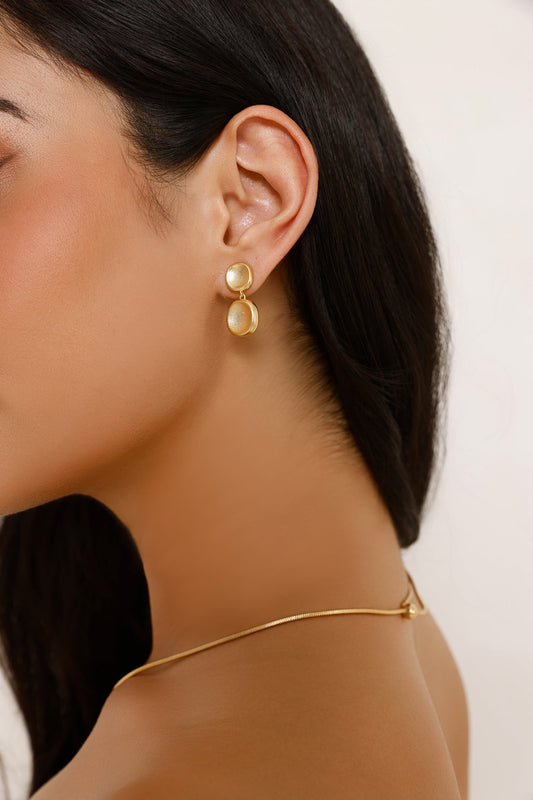 14k Gold Plated Milky Way Earrings Gold