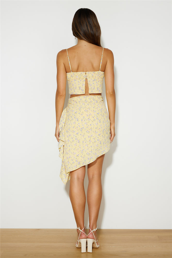 Prettiest Blooms Crop Top Yellow