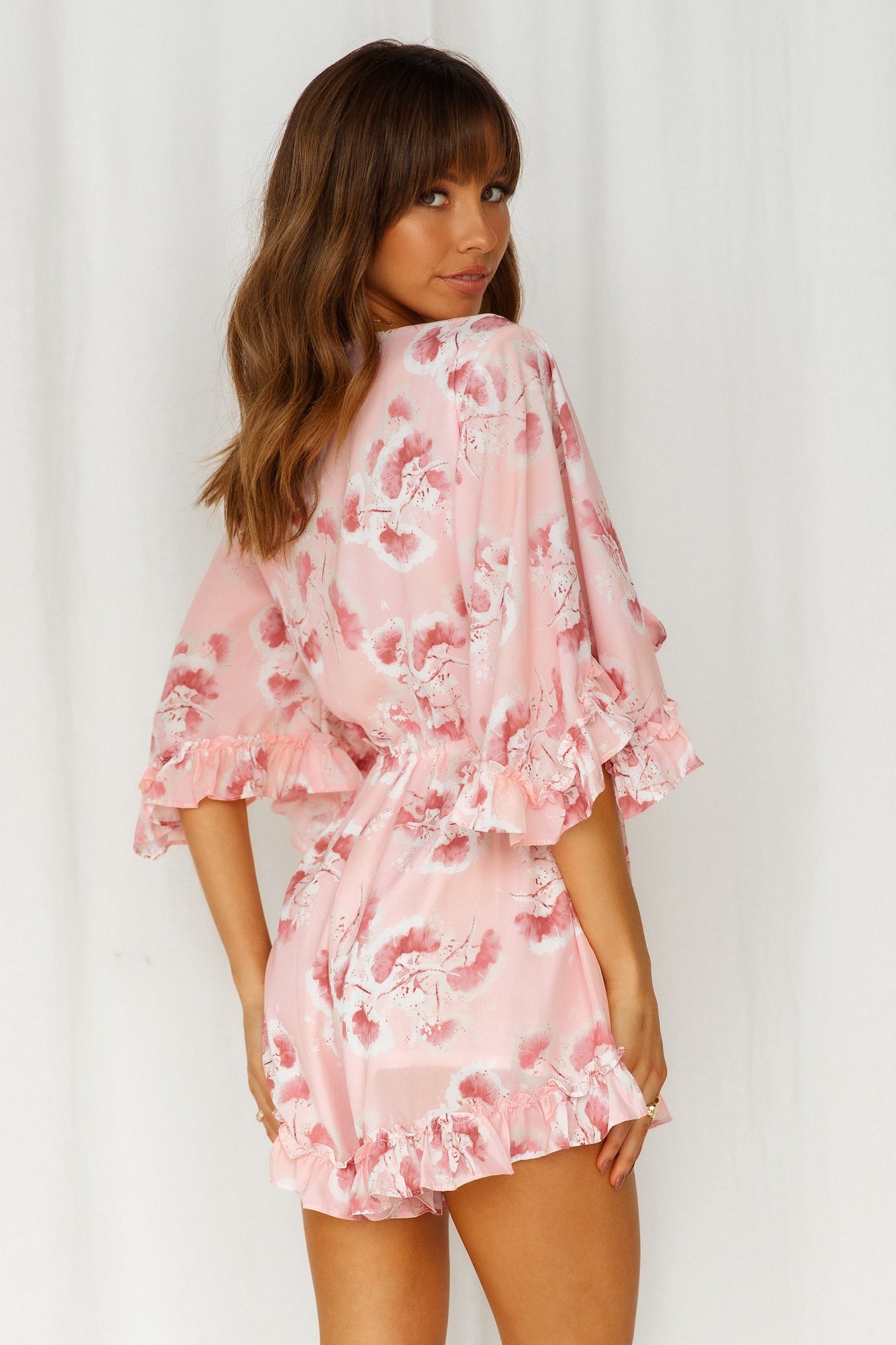 Bloomed Flower Romper Pink