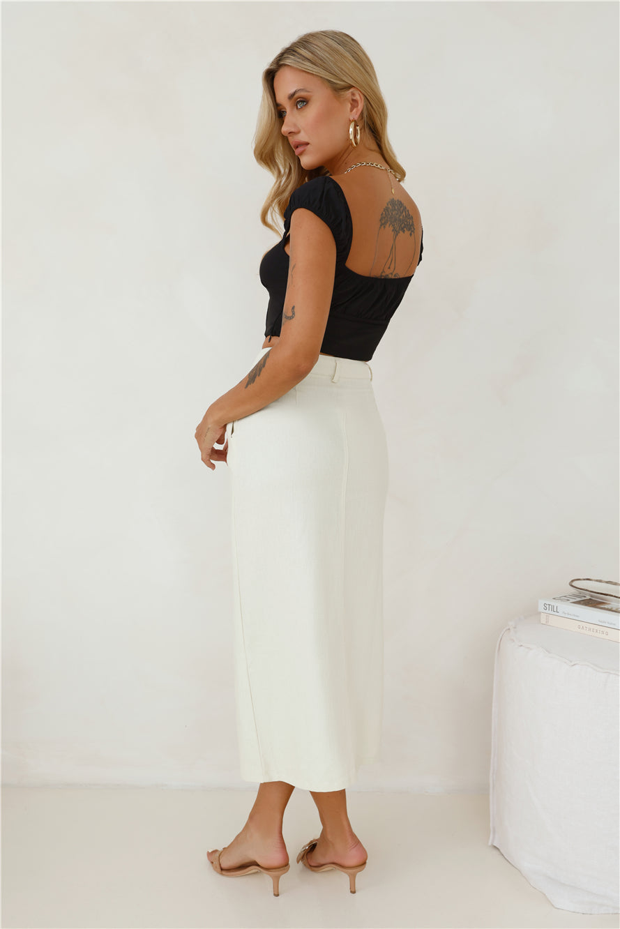 Tracking You Maxi Skirt Beige