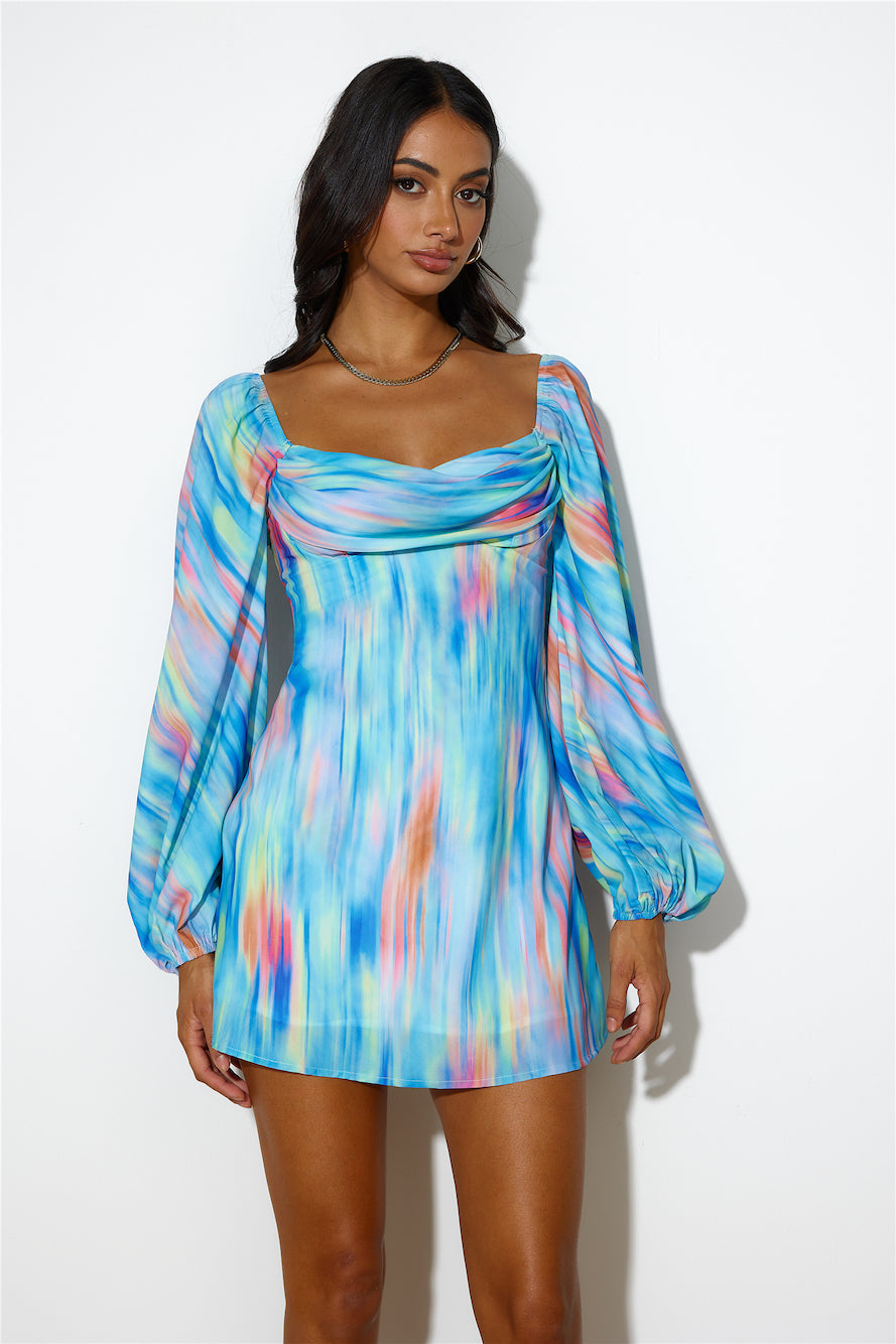 Hot Like Lava Mini Dress Blue