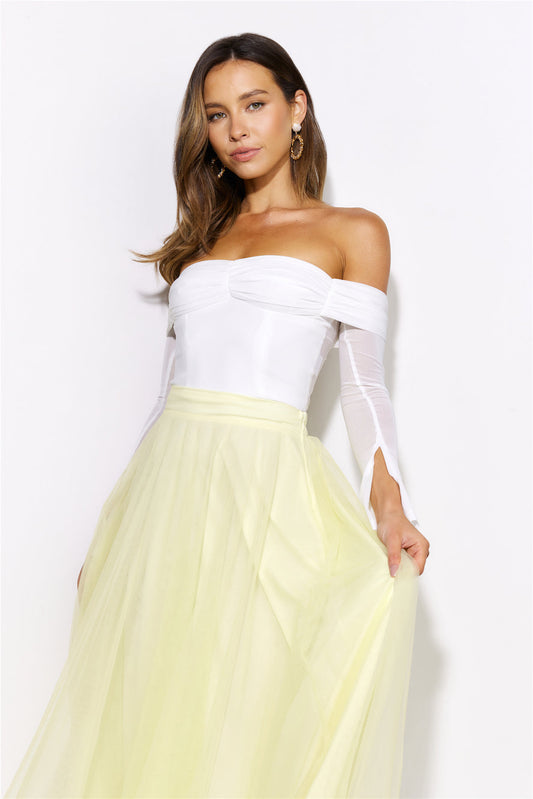 Light Nights Mesh Crop Top White