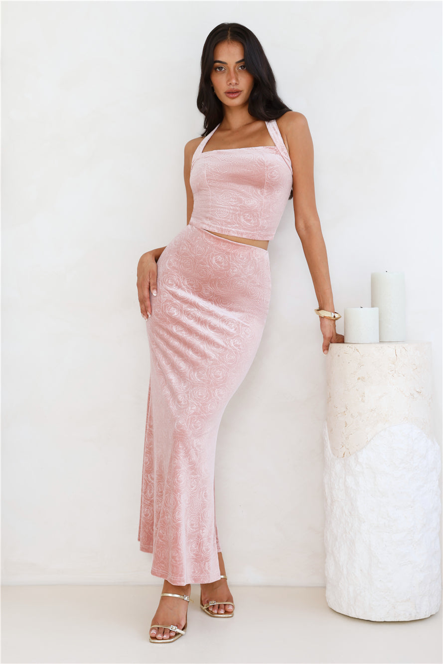 Velvet Gaze Maxi Skirt Pink