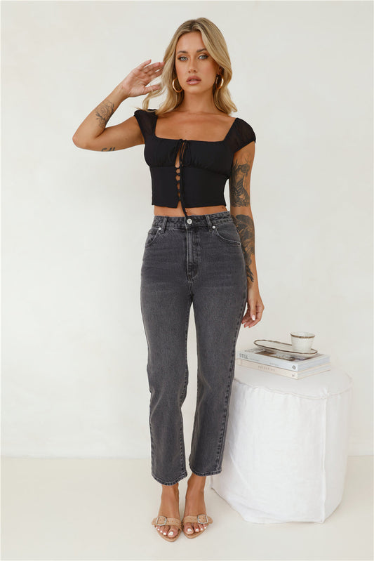 Venice Straight Bobbi Jeans Washed Black