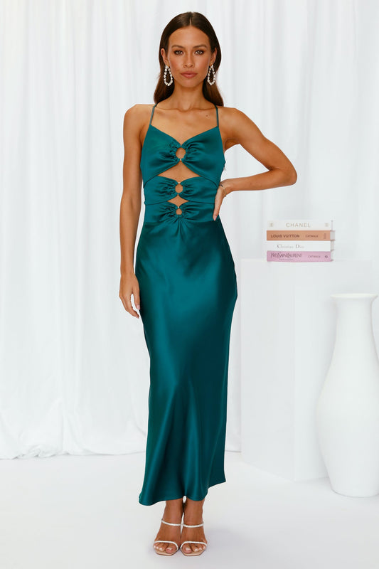 Run Through Maxi Dress Emerald