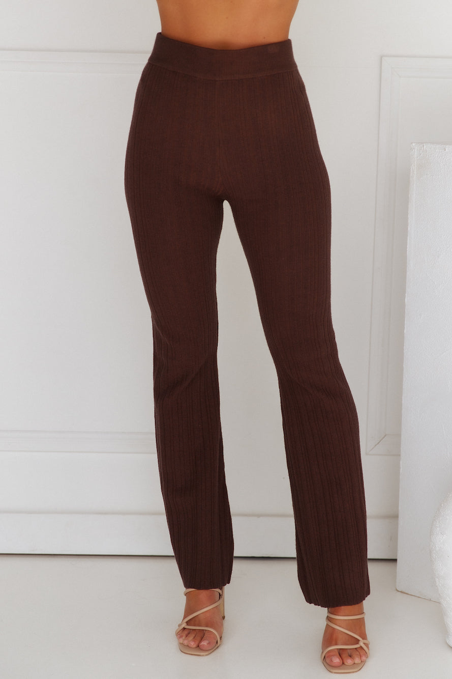 Star Power Ribbed Pants Brown