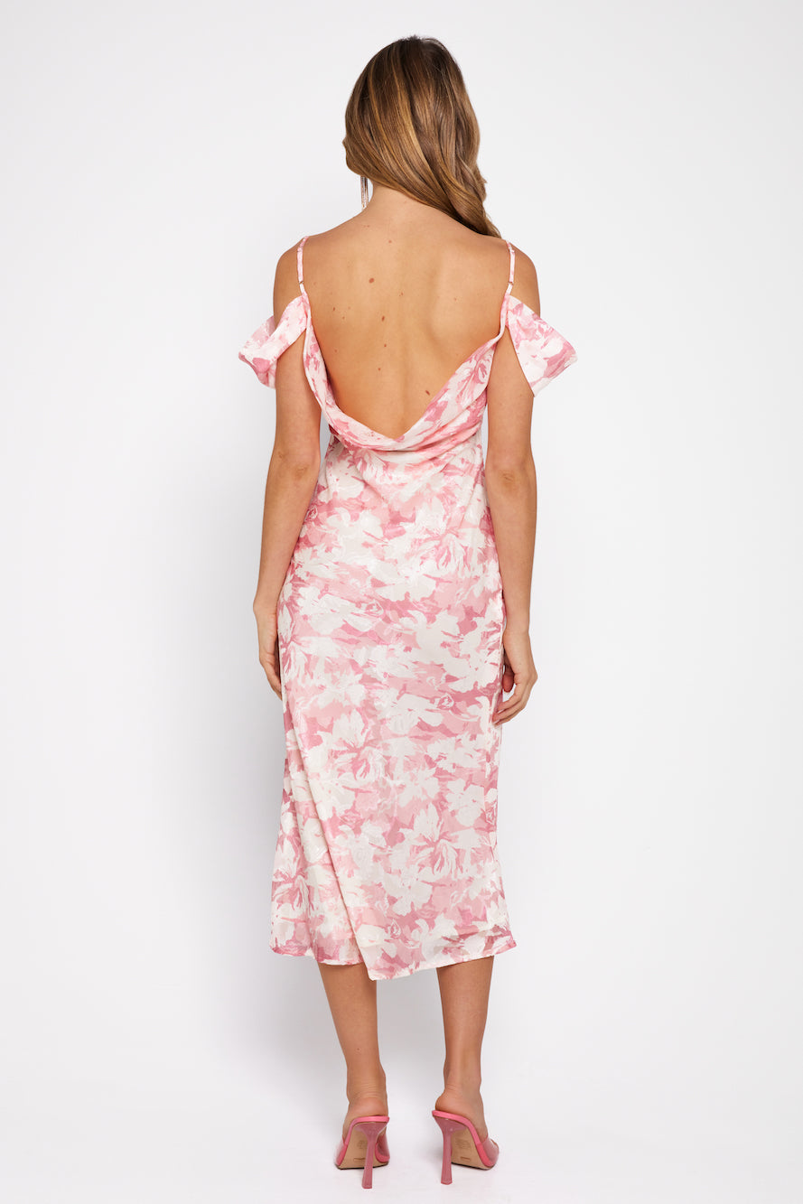 Fresh Horizon Midi Dress Pink