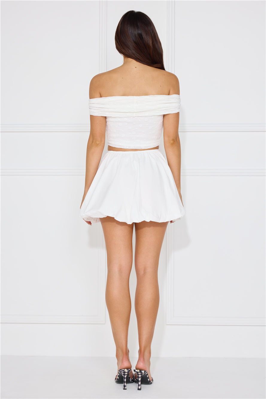 Girl Gossip Bubble Mini Skirt White