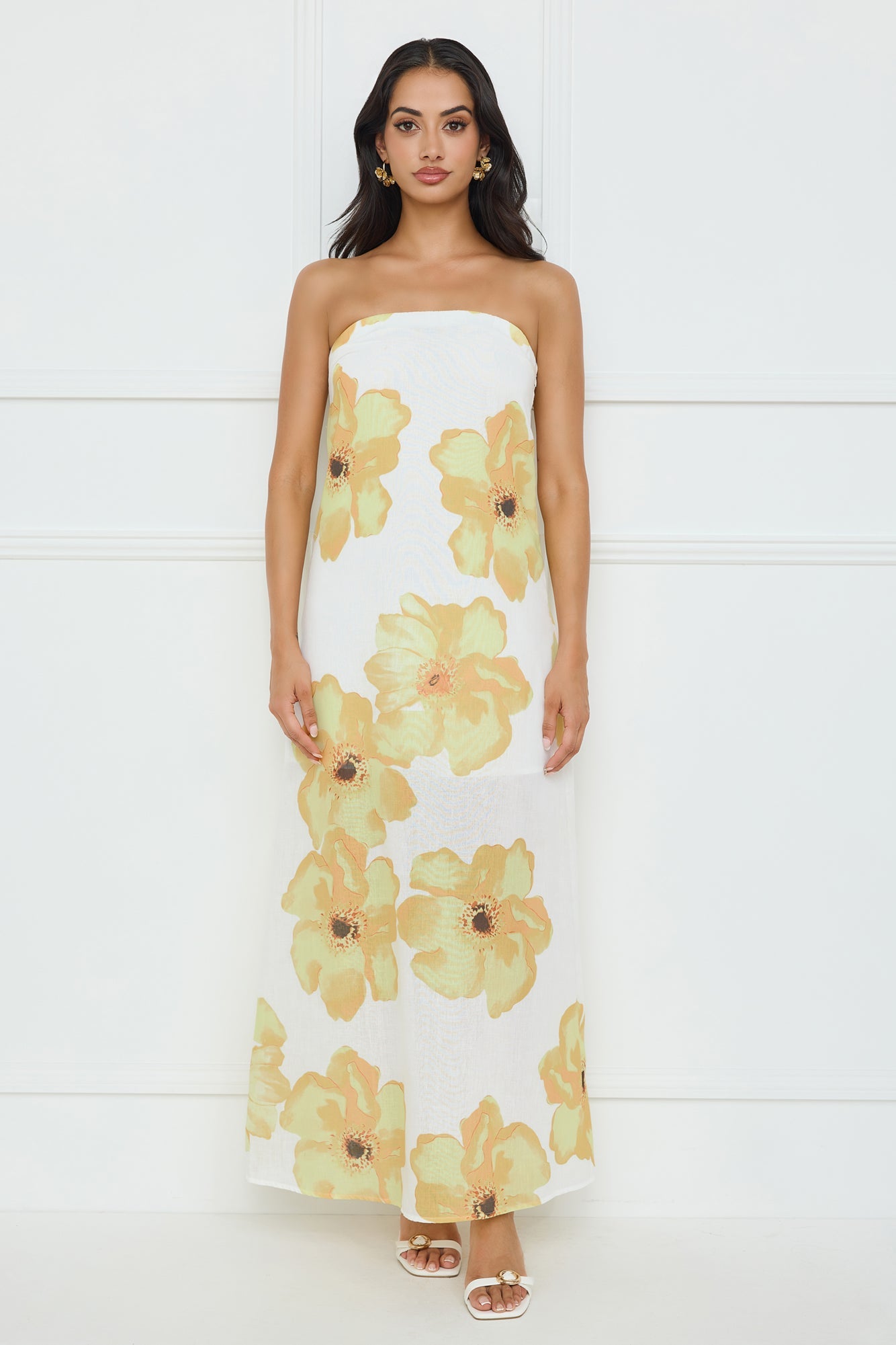 Sunlight��s Embrace Strapless Maxi Dress Yellow
