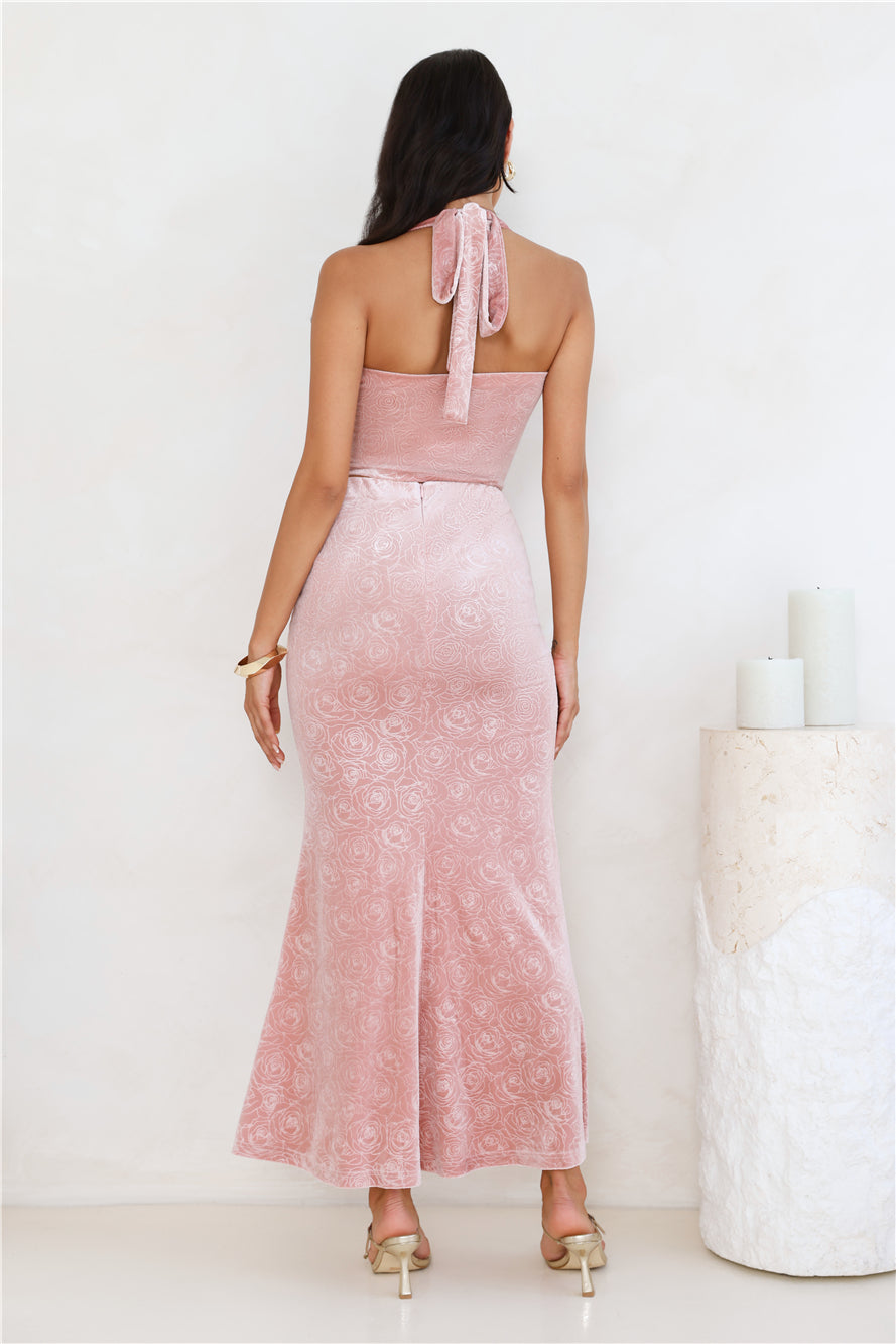 Velvet Gaze Maxi Skirt Pink