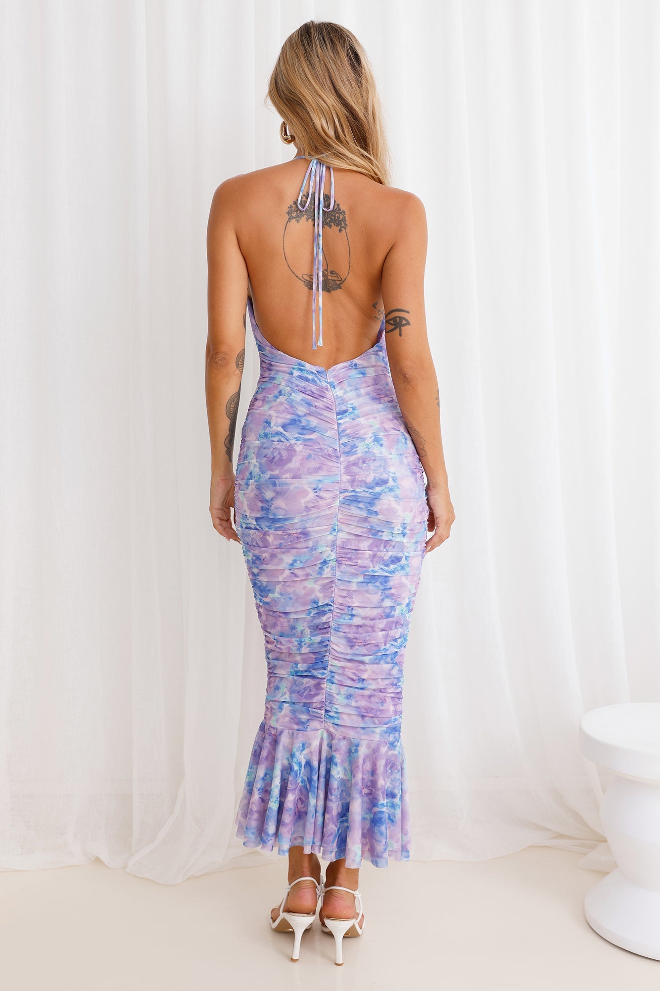 Nights Of Bliss Halter Midi Dress Purple