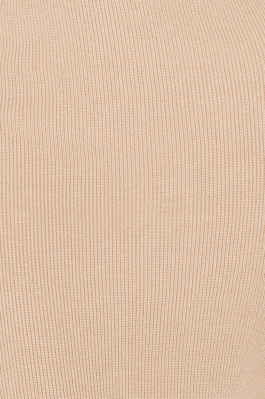 Work Together Knitted Crop Top Tan